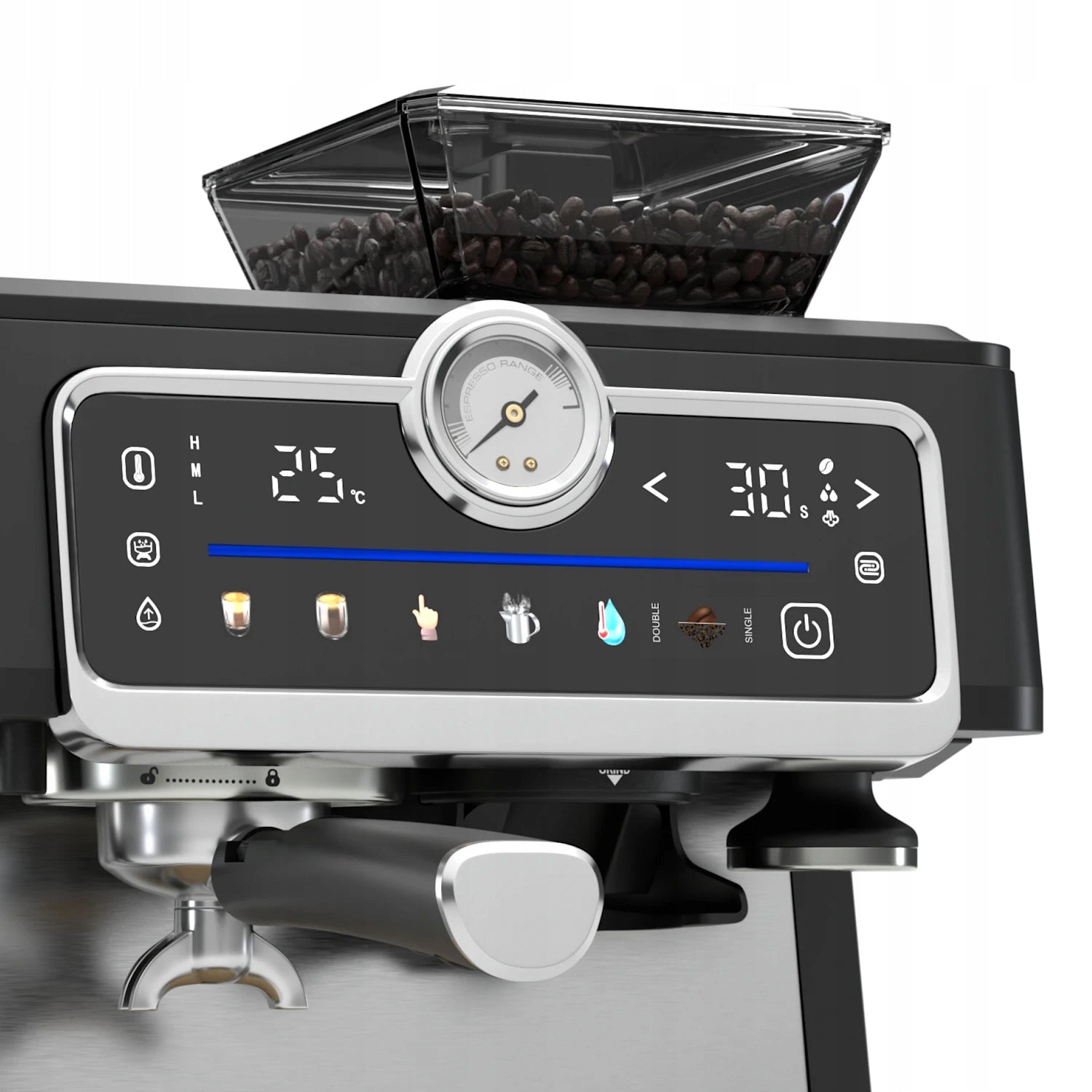 ESPRESSO MACHINE FOR COFFEE KLARSTEIN 20 BAR 2,3L 2 CUPS GRINDER Brand Klarstein