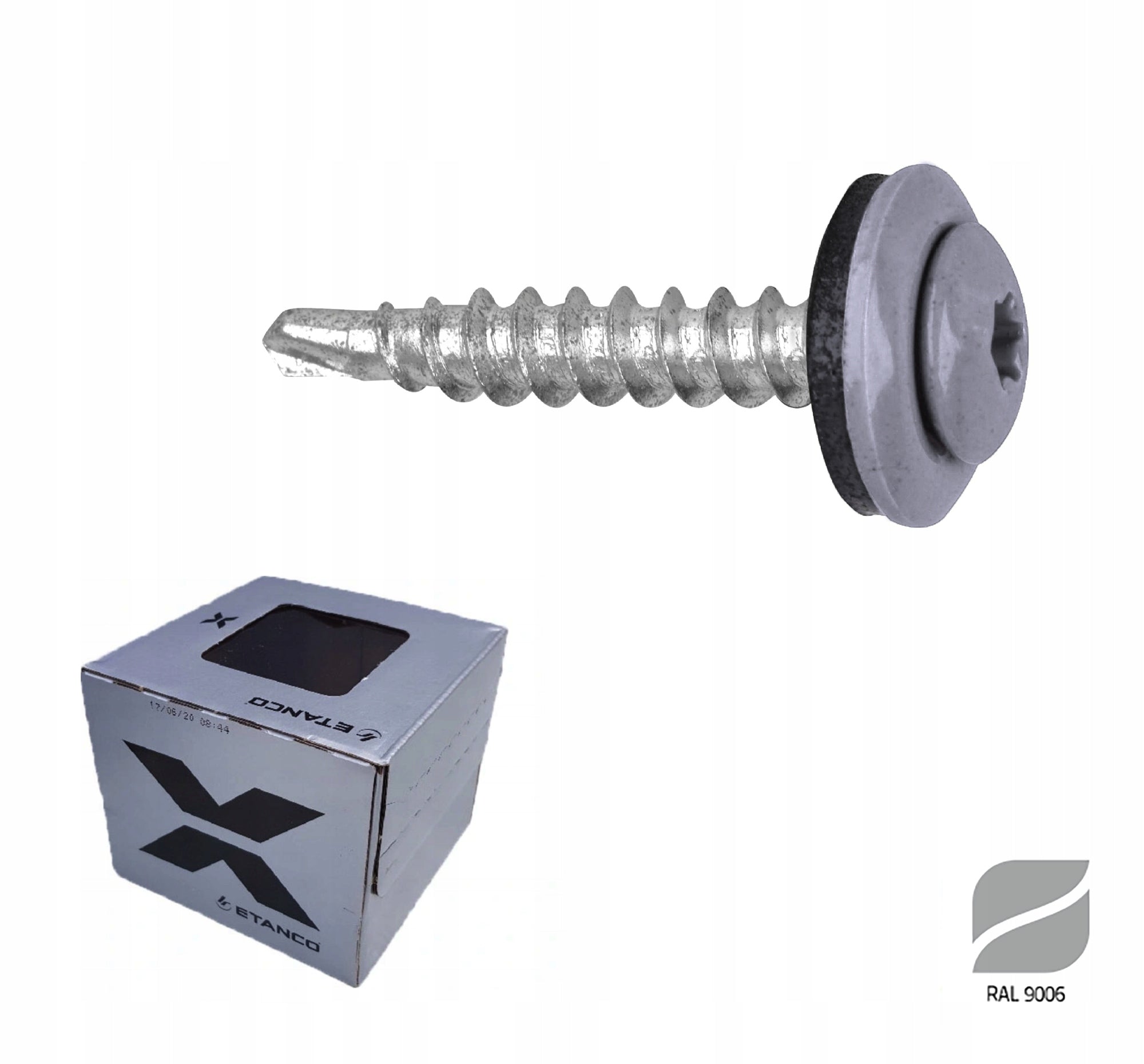 Dachschrauben Etanco, RAL9006/RR40, 4,8x28 mm, 250 Stk. 