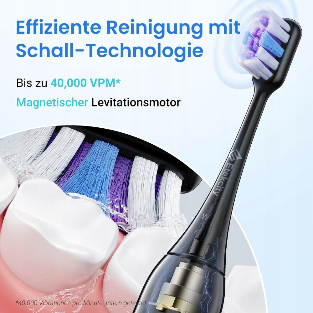ETEKCITY Electric Sonic Toothbrush 6 Heads 5 Modes Black Manufacturer code ETB-C011B:CL