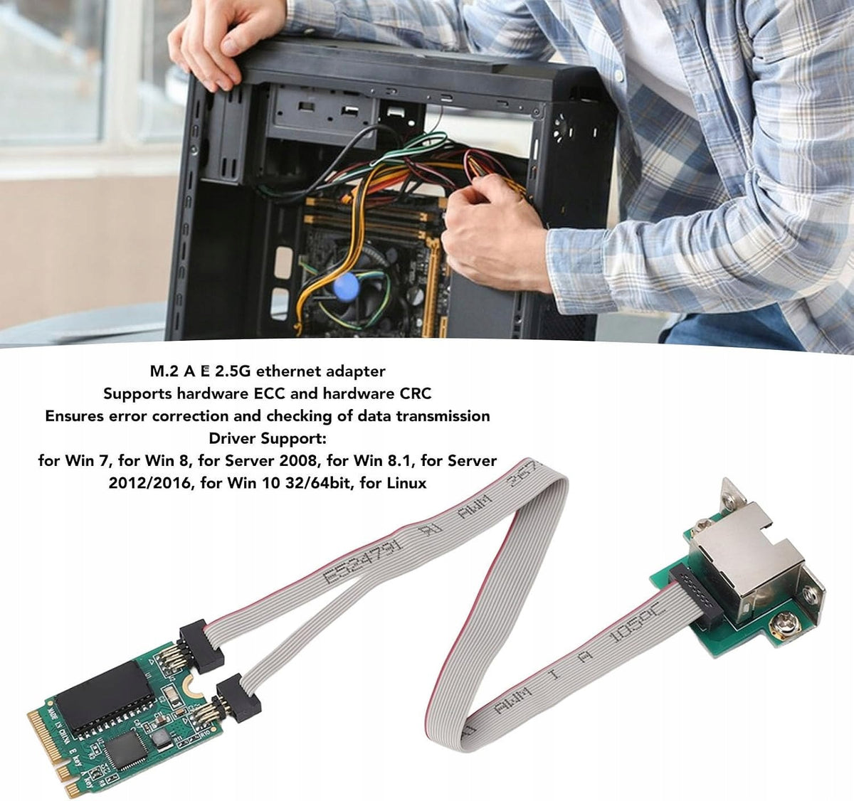 ETHERNET CARD M.2 2,5G NETWORK PCIEEXPRESS RTL8125B Manufacturer code KARTA SIECIOWA M.2 2.5G ETHERNET PCIEEXP
