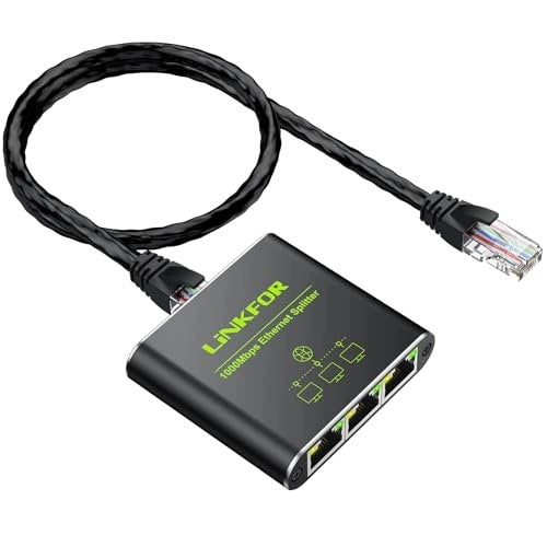 ETHERNET SPLITTER 1 TO 3 PORTS RJ45 GIGABIT 1000MBPS ALUMINUM Manufacturer no brand