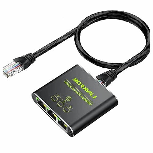 ETHERNET SPLITTER 1 TO 3 PORTS RJ45 GIGABIT 1000MBPS ALUMINUM