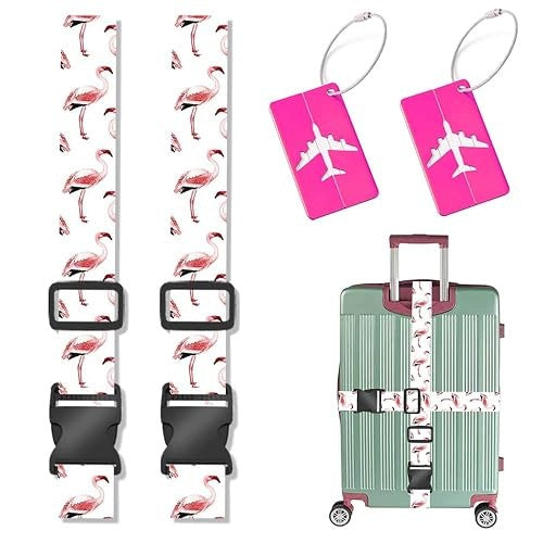 ETHNIC SUITCASE BELT BOHO TRAVEL GIFT 4 PIECES FOR BIRTHDAY Color multicolor