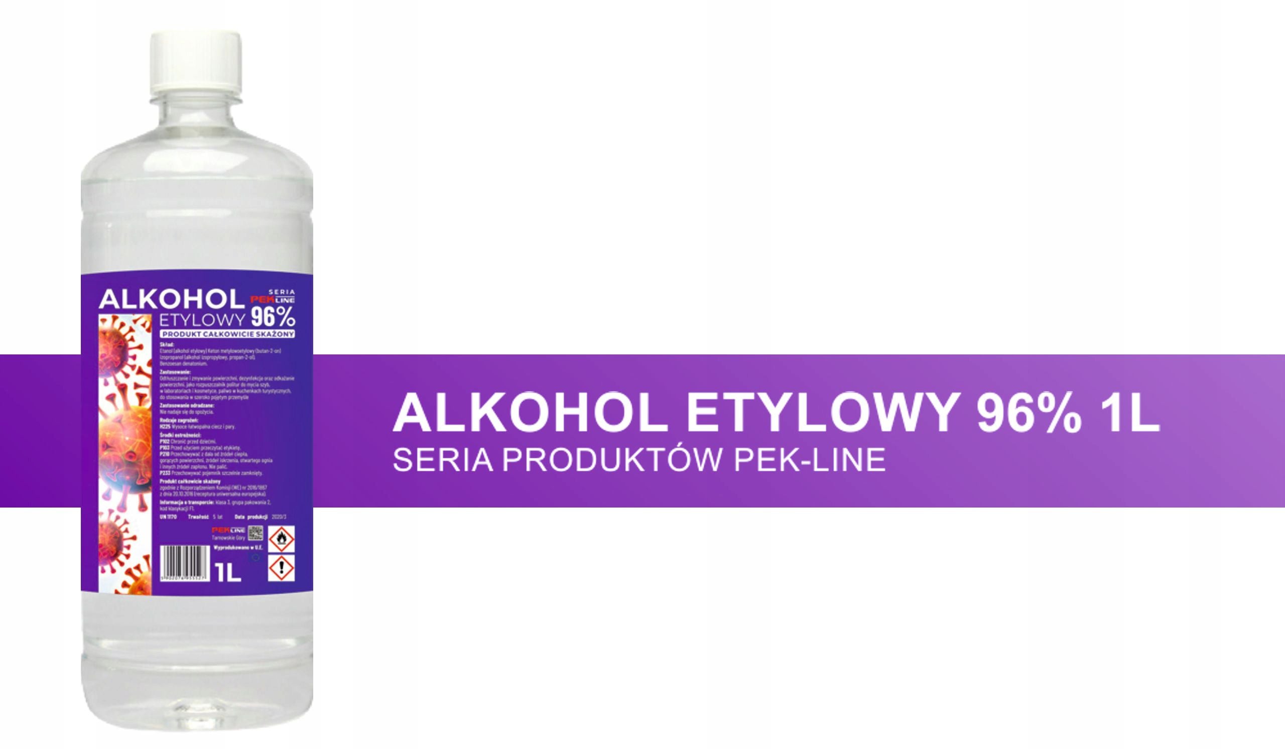 ETHYL ALCOHOL ETHANOL SPIRIT DISINFECTION 96% 1L Packaging status original