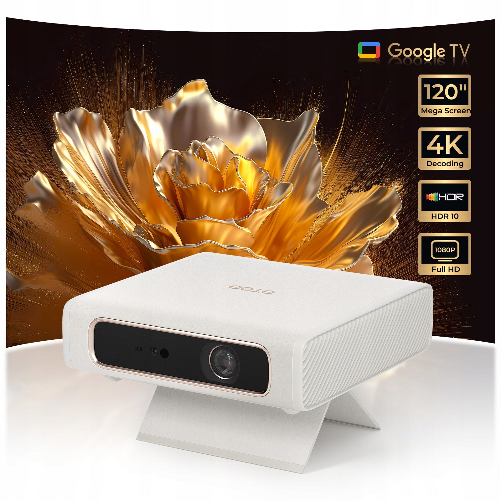 ETOE Dolphin 2 Projector 1080P RGB Laser Google TV 800 ANSI
