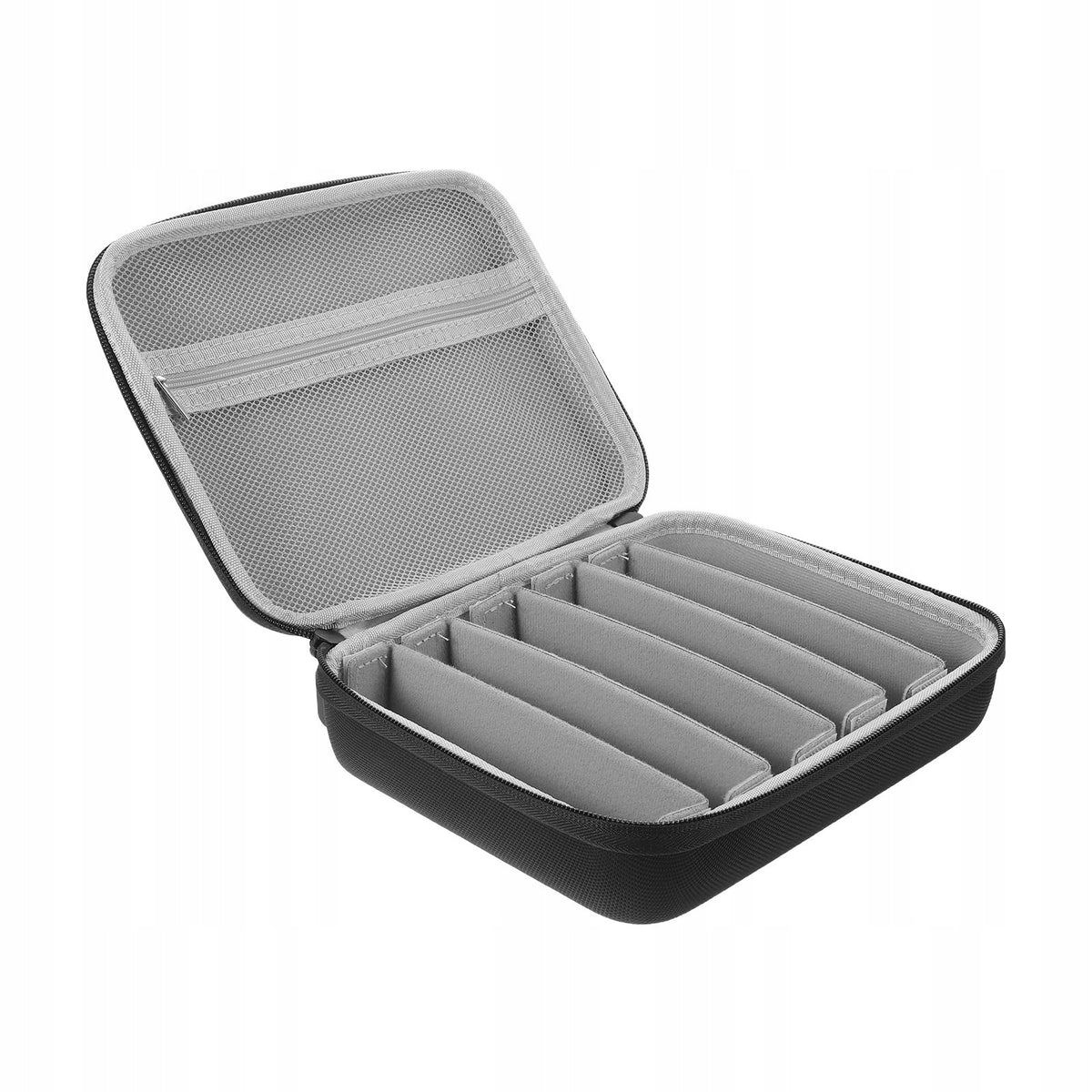 ETUI NA OKULARY TWARDE 6 PRZEGRÓDEK Z RĄCZKĄ WODOODPORNE Color black