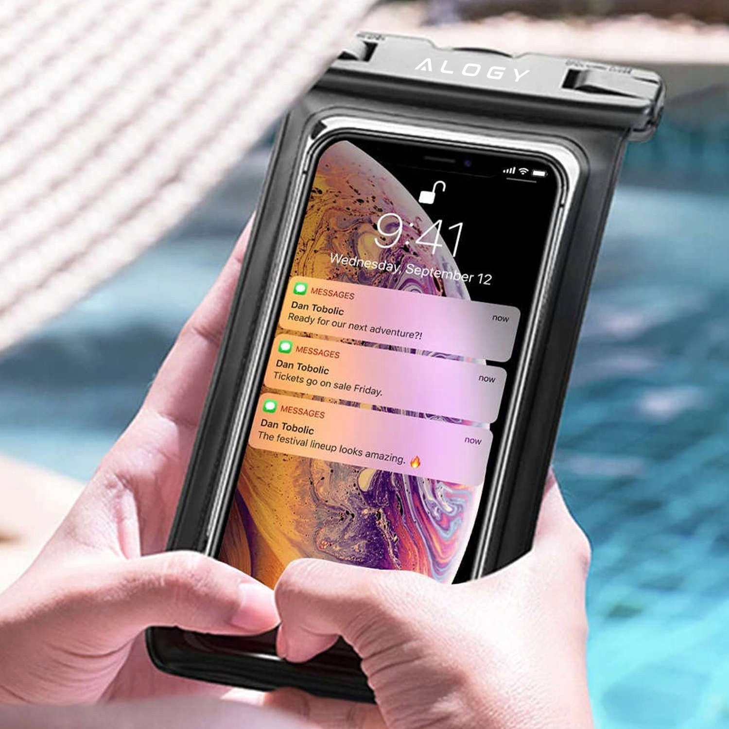 ETUI WODOODPORNE POKROWIEC NA TELEFON CASE WODOSZCZELNE NA PLAŻE BASEN Brand Alogy