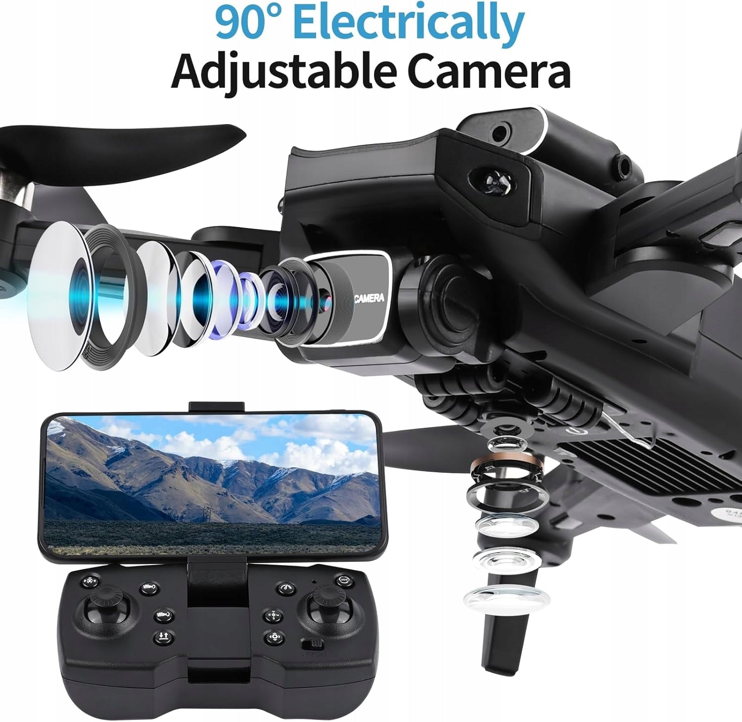EUAKEE DRONE 1080P FPV WIFI WITH 2 BATTERIES AVOID OBSTACLE 3D FLIP Model Euakee