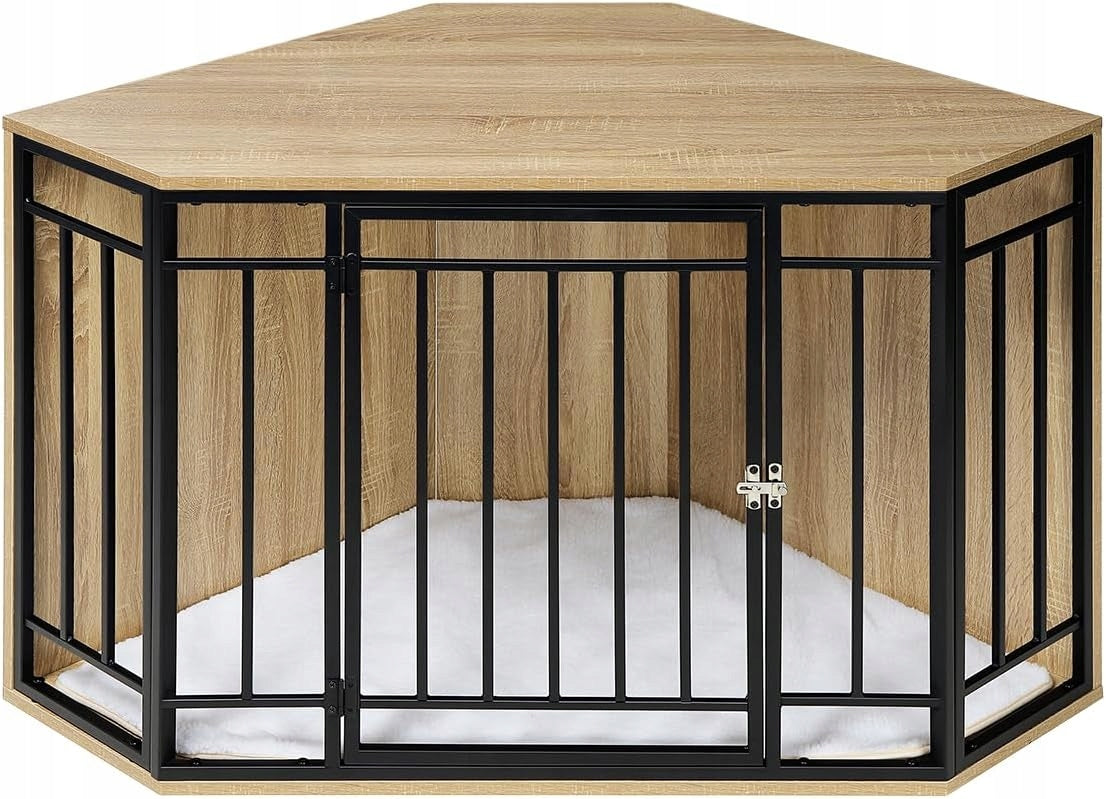 EUGAD CORNER DOG PLAYPEN HOME CAGE CABINET BOOKCASE 111 X 67 X 60 CM