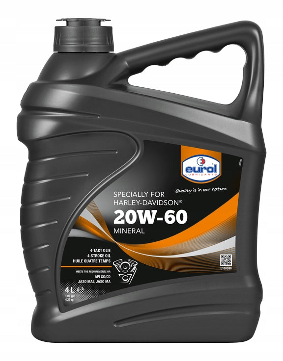 EUROL HARLEY DAVIDSON 20W60 4L Manufacturer code E100380-4L