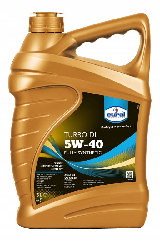 EUROL TURBO DI 5W40 5L - DEDICATED TO TDI Manufacturer code E100085-5L