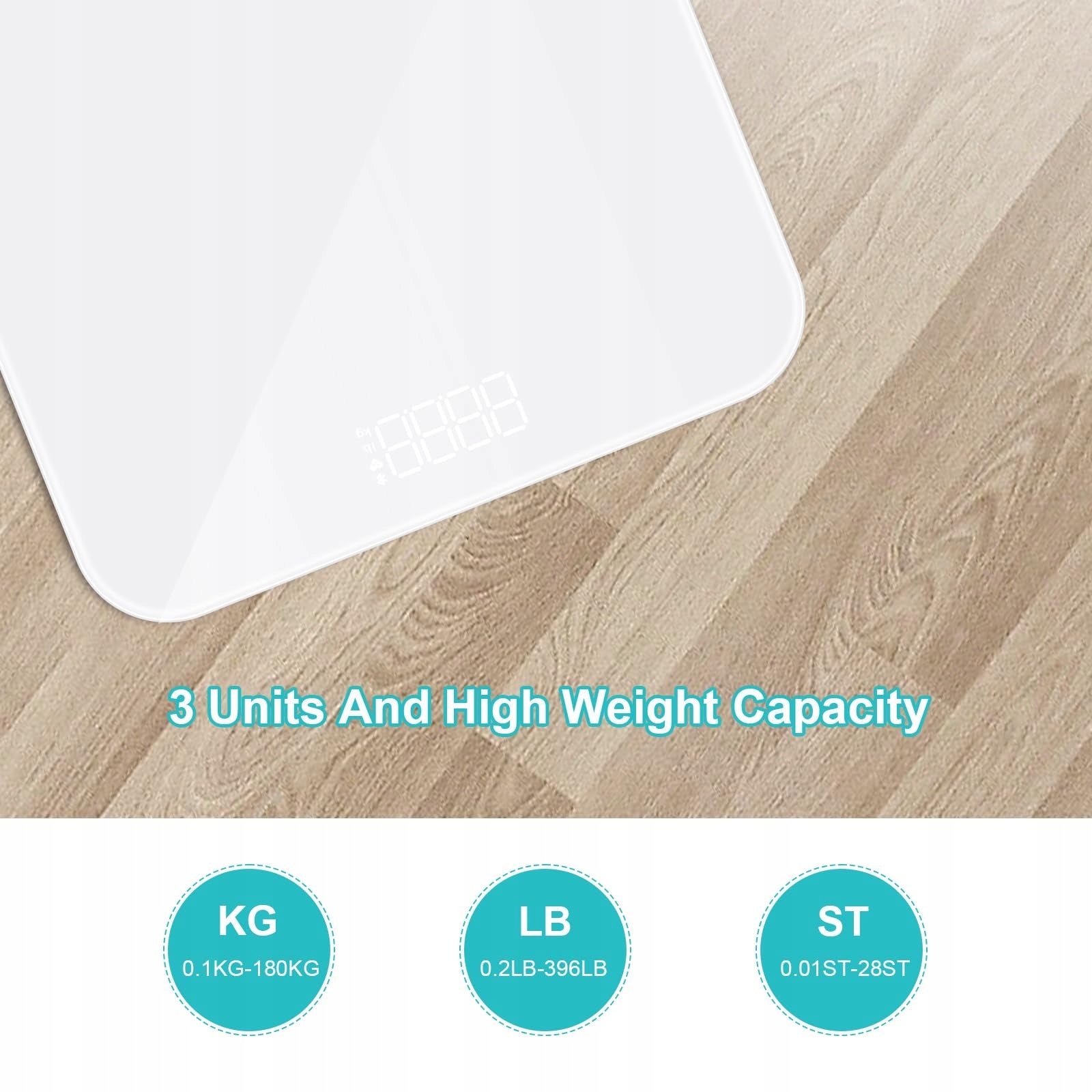 EUROPAPA Bathroom Scale Digital LED 180kg StepOn White EAN (GTIN) 5906521916101