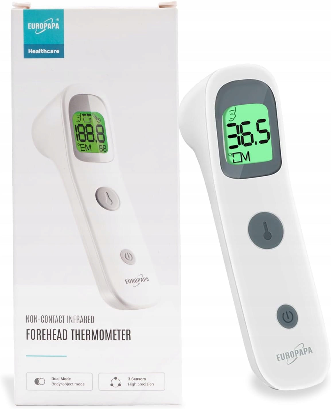 EUROPAPA front thermometer with fever alarm and memory 30 measurements