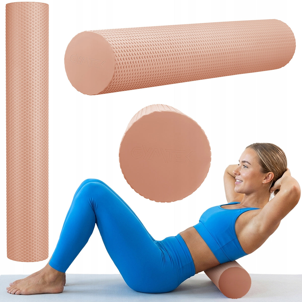 EVA BODY MASSAGE ROLLER WITH PROJECTIONS FOR REHABILITATION 90CM GYMTEK
