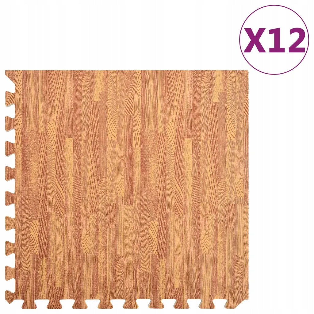EVA Foam Puzzle Mat Non-Slip 60x60x1cm (12 Pieces)