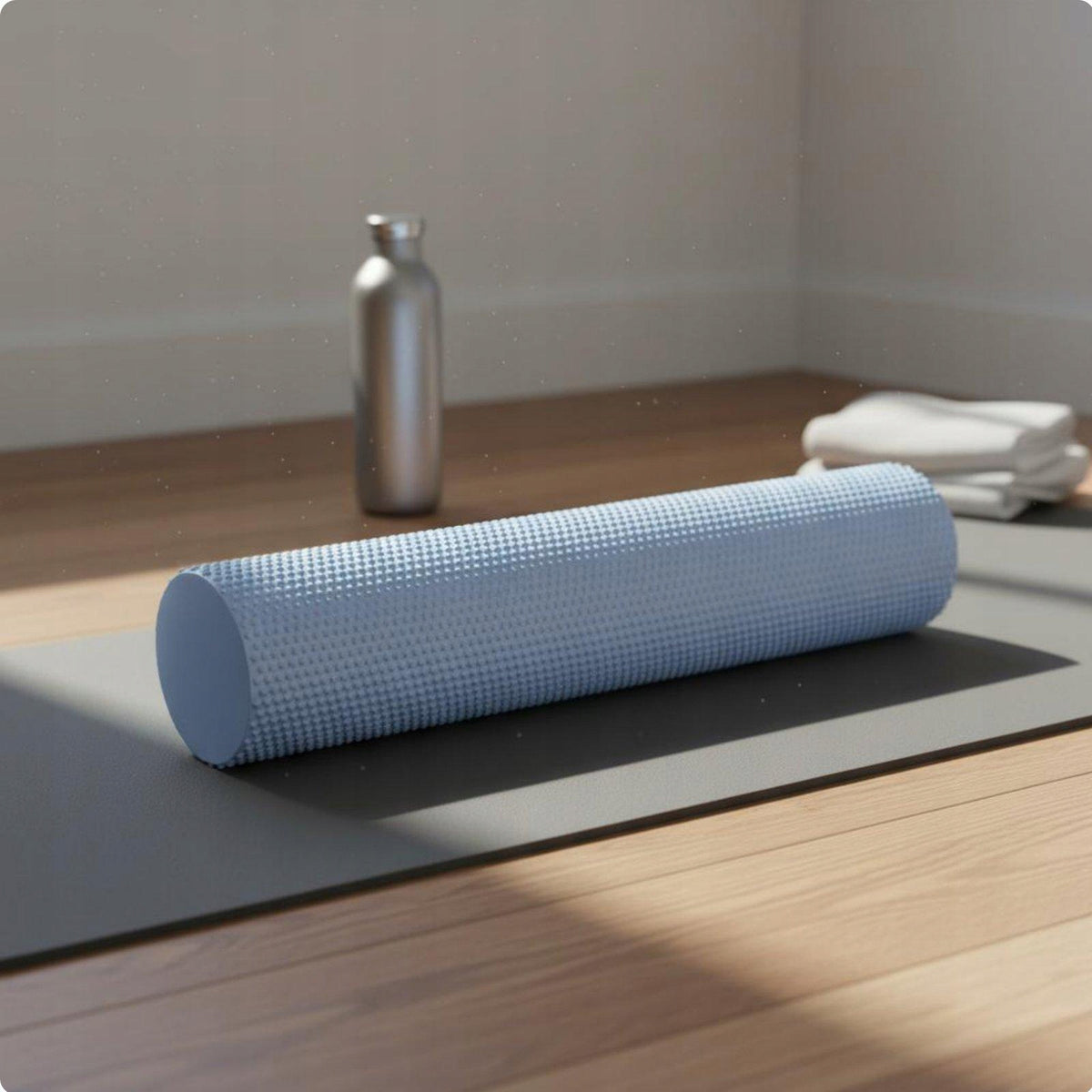 EVA Foam Roller Medium Density Pilates Exercise Roller Back Blue 60x10cm