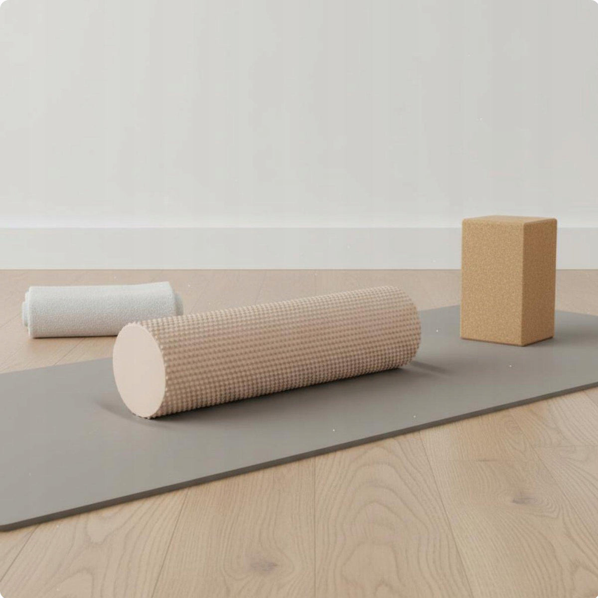 EVA Foam Roller Medium Density Pilates Exercise Roller Back Brown 45x10cm