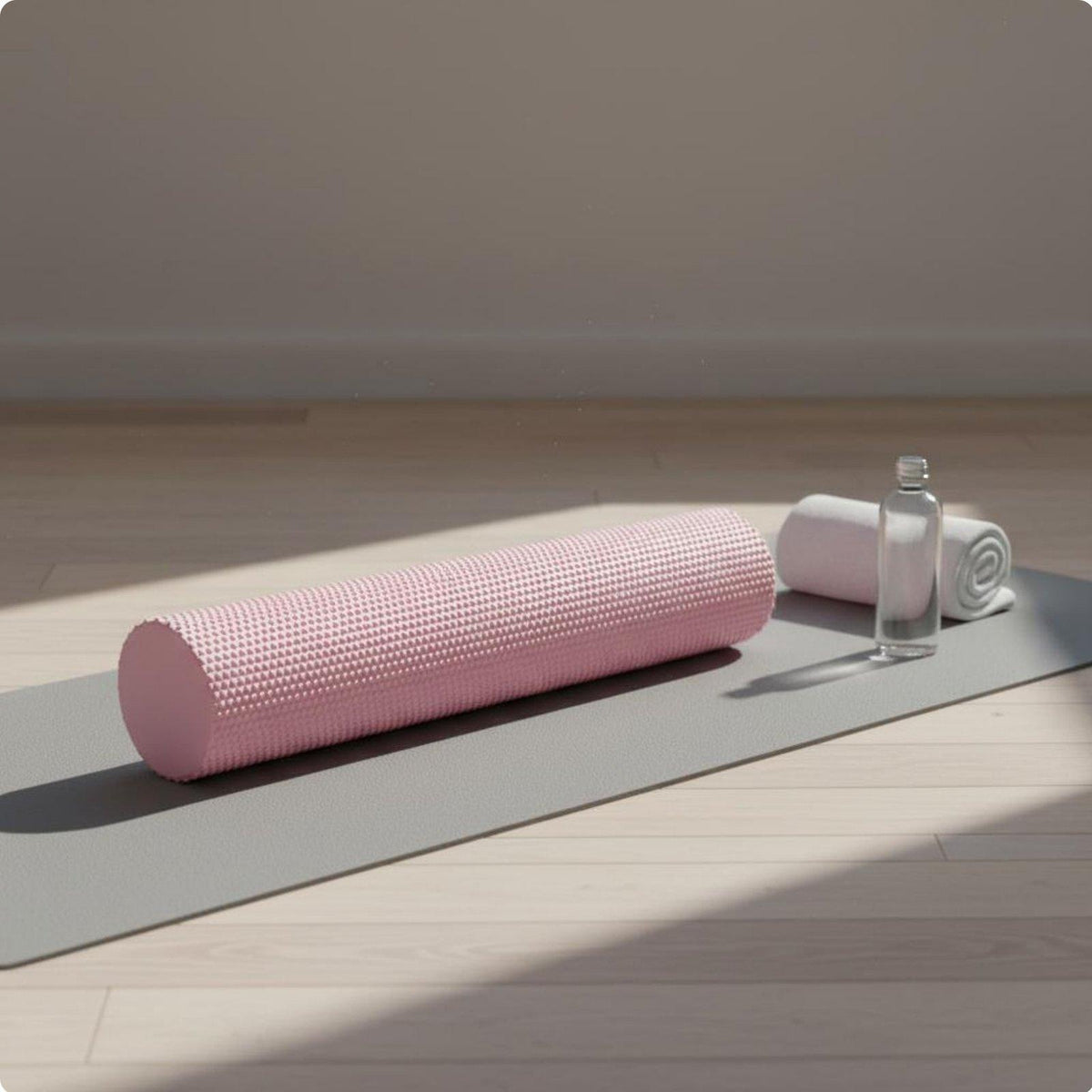 EVA Foam Roller Medium Density Pilates Exercise Roller Back Pink 60x10cm