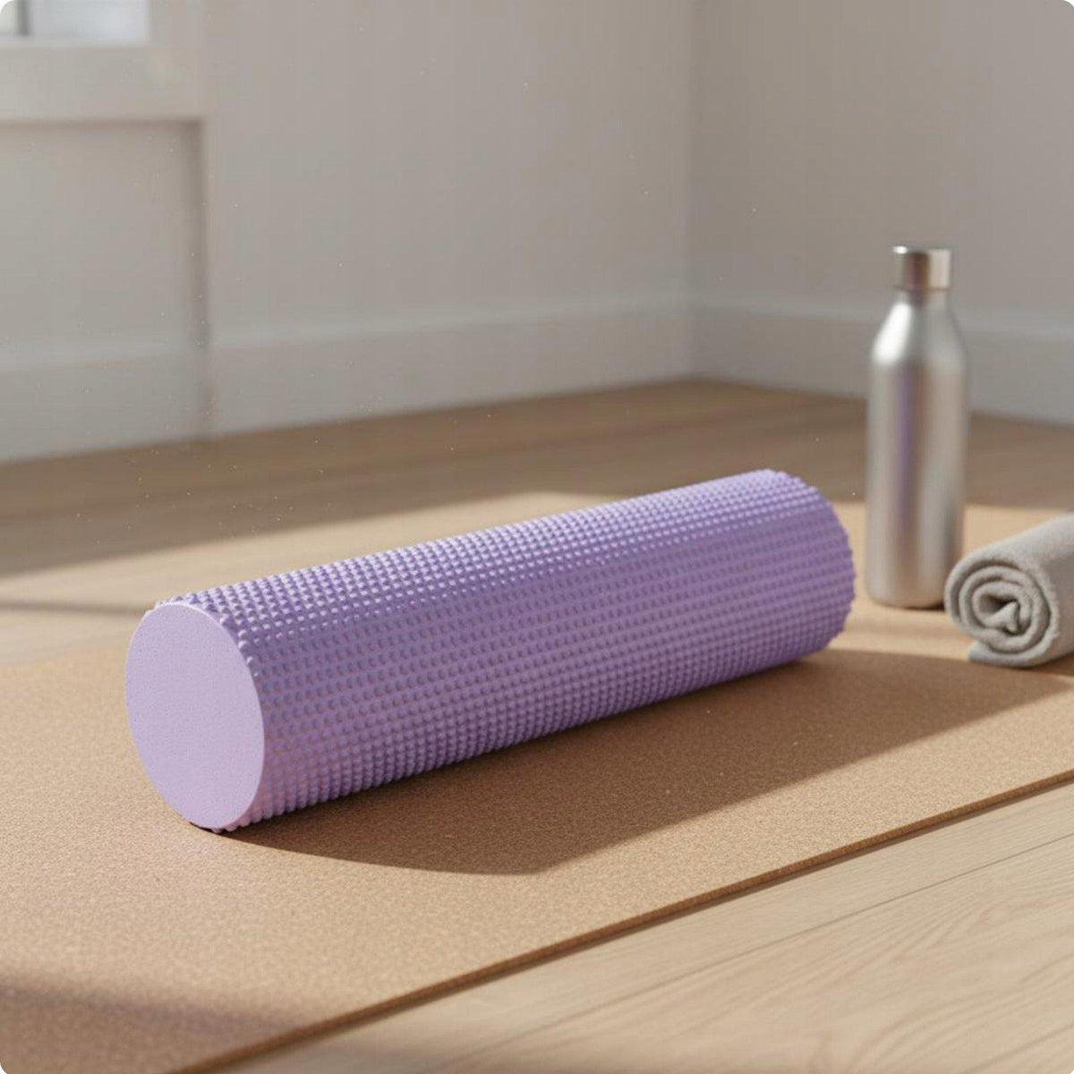 EVA Foam Roller Medium Density Pilates Exercise Roller Back Purple 60x10cm