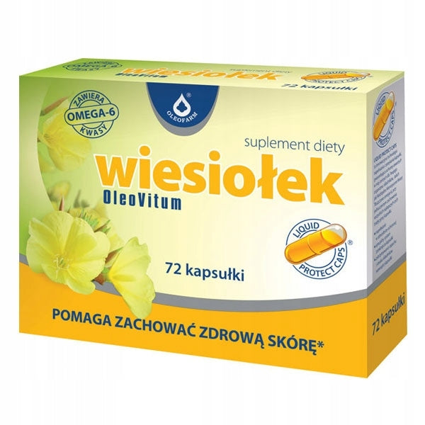 EVENING PRIMROSE OLEOFARM* 72 CAPS. HEALTHY AND BEAUTIFUL SKIN Brand Oleofarm