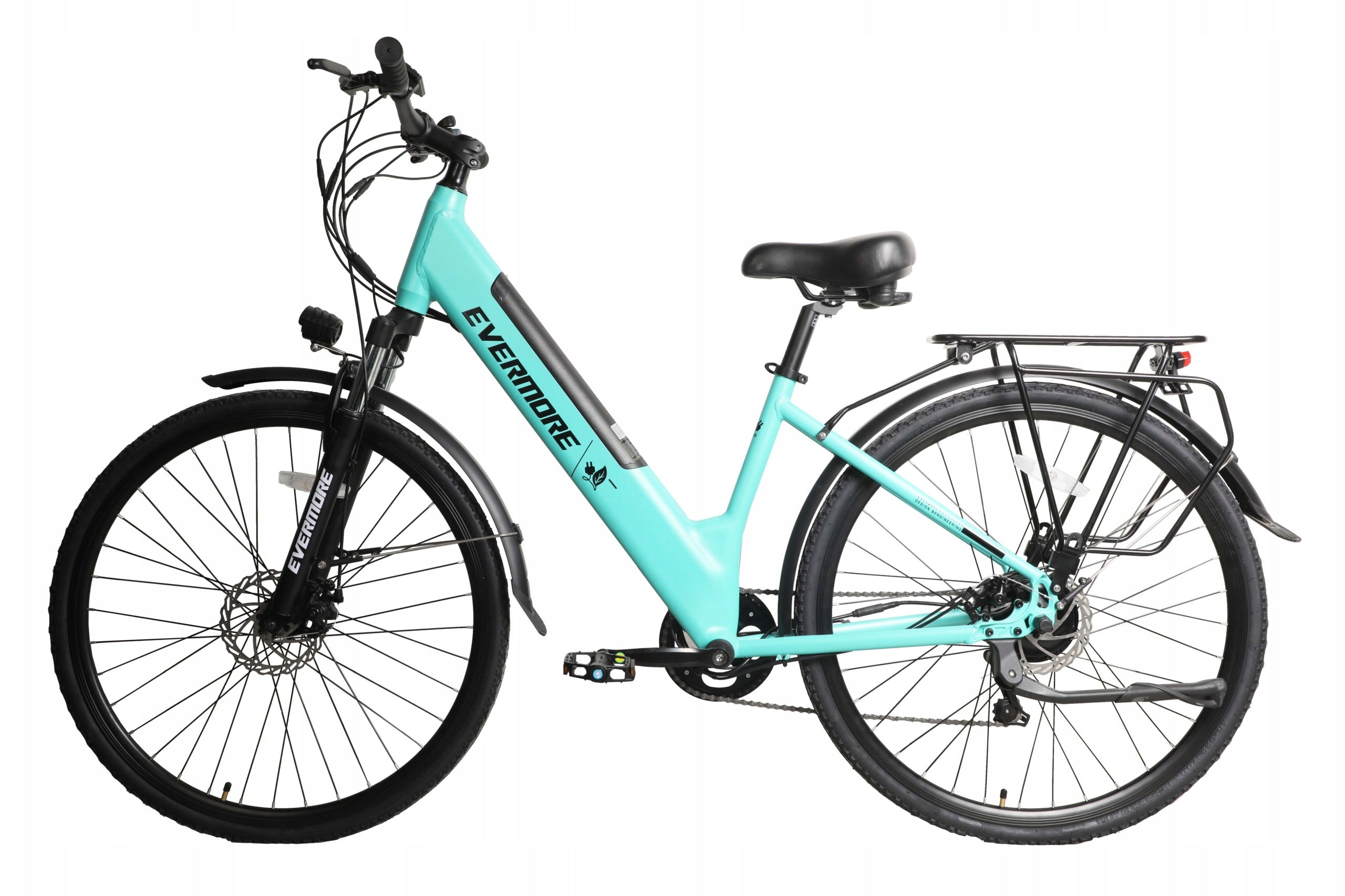 EVERMORE City electric bike 28'' 250W POLISH MANUFACTURER TURQUOISE Foldability partially assembled, calibrated