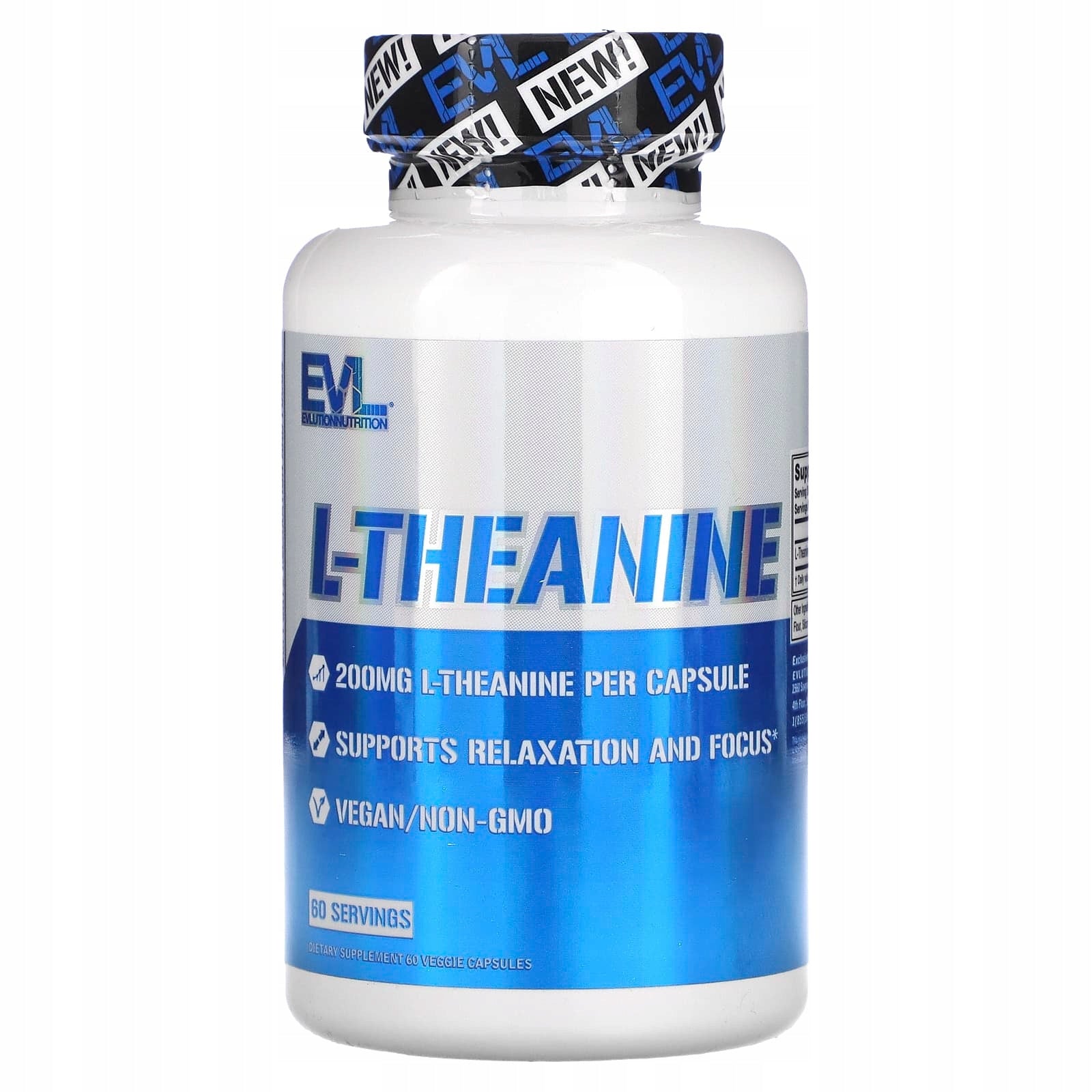EVLution Nutrition, L-theanine, 200 mg, 60 vegetable capsules