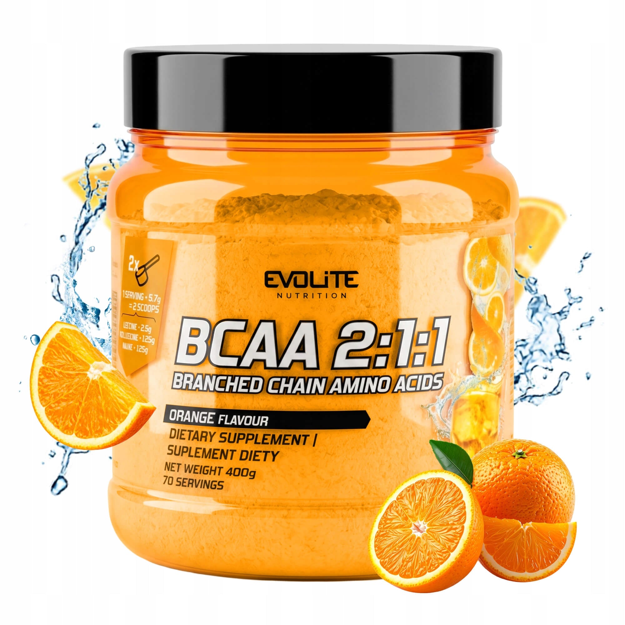 EVOLITE BCAA 2:1:1 400g AMINO ESSENTIAL AMINO ACIDS Leucine