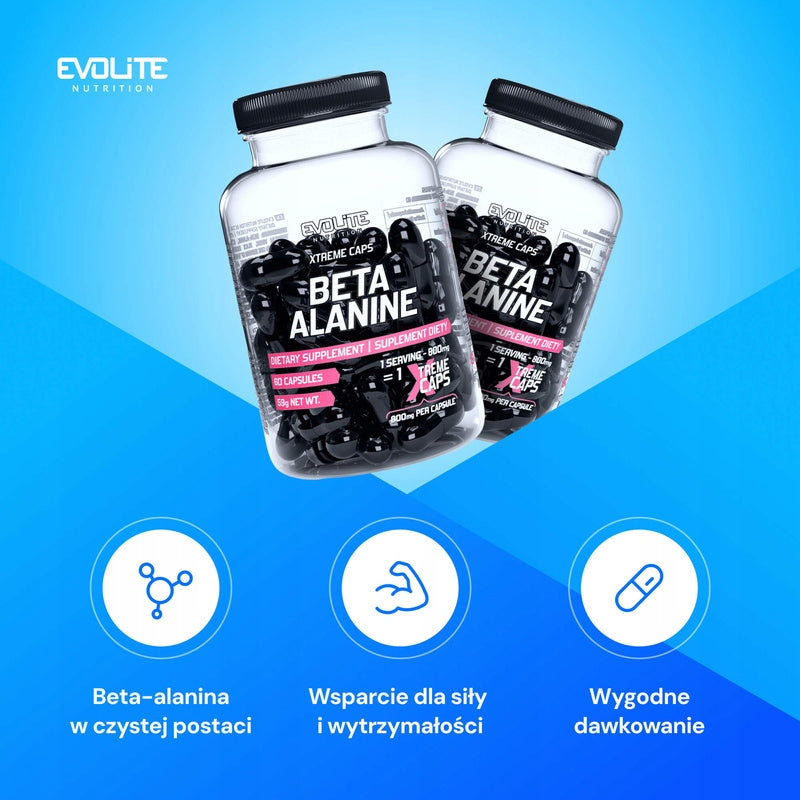 EVOLITE BETA-ALANINE 60 MEGA kaps 800mg Performance Stimulation Pre-work Expiration date at least 1 year from the date of purchase