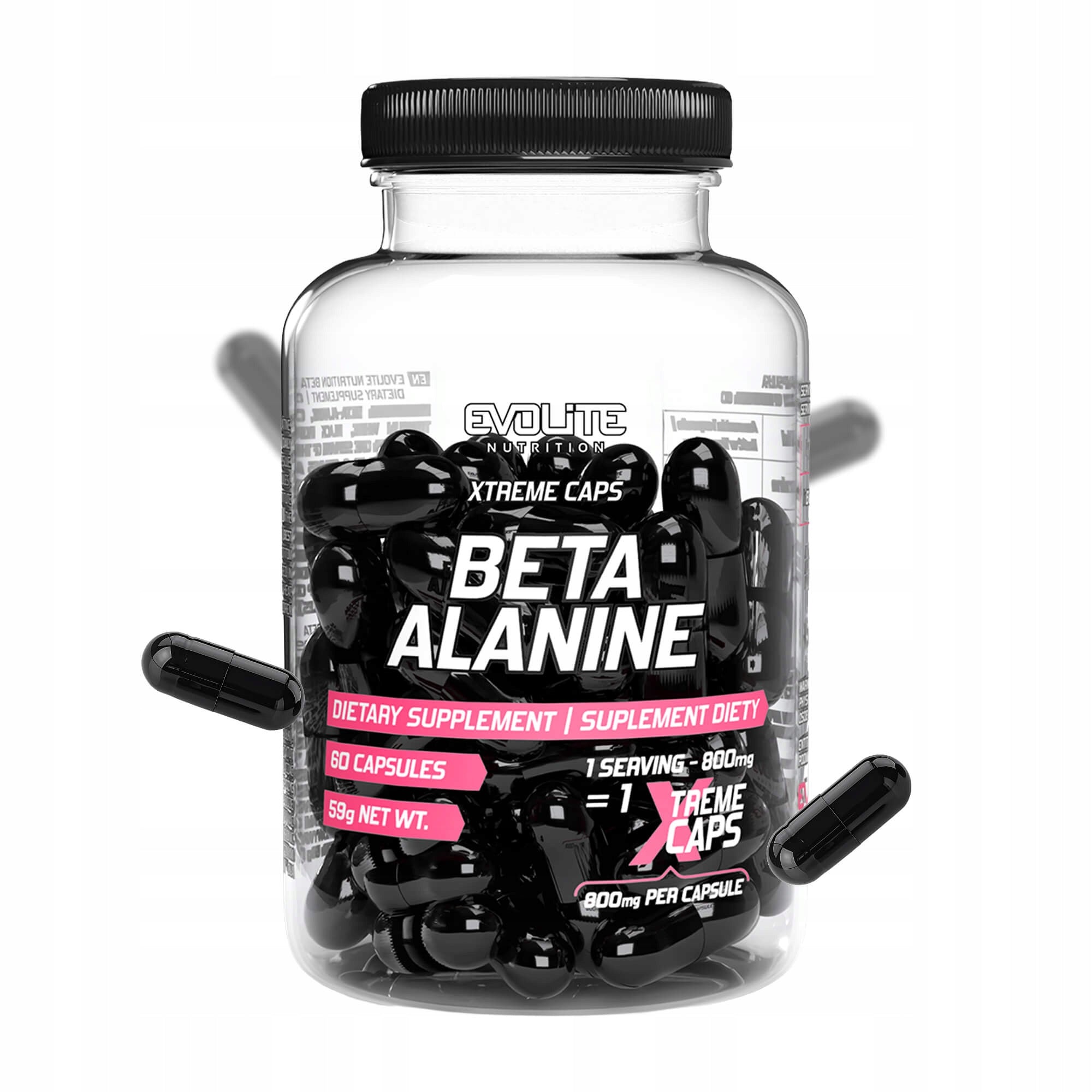 EVOLITE BETA-ALANINE 60 MEGA kaps 800mg Performance Stimulation Pre-work