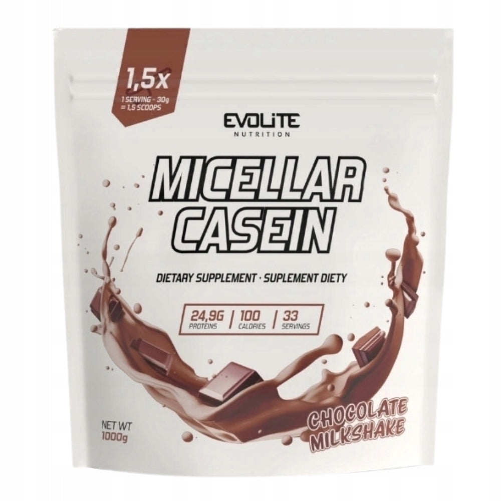 EVOLITE MICELLAR CASEIN 1000 g CASEIN PROTEIN MUSCLE MASS STRENGTH Expiration date at least six months from the date of purchase