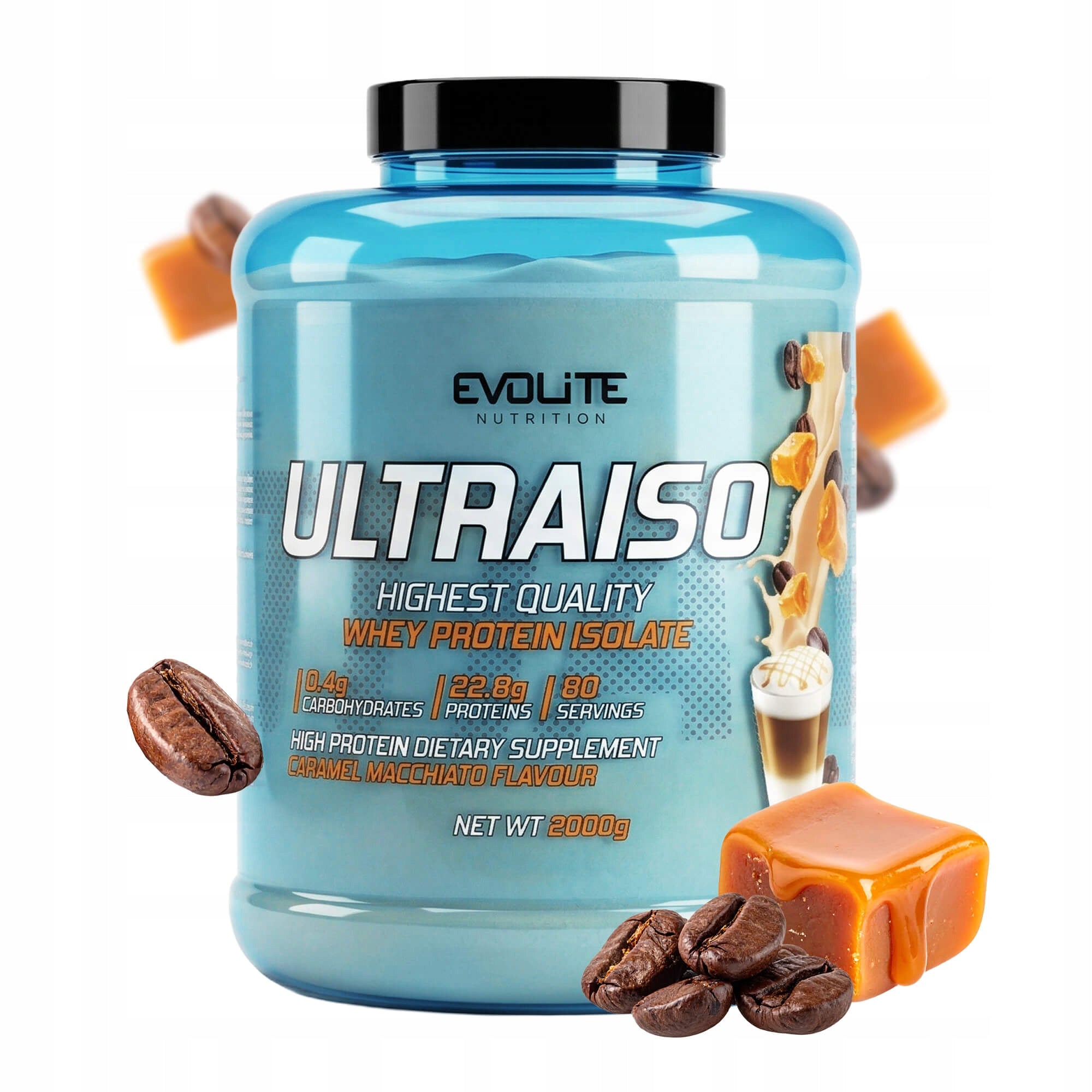 EVOLITE ULTRAISO 2000g WHEY ISOLATE WPI90 LOW FAT LOW SUGAR 2kg