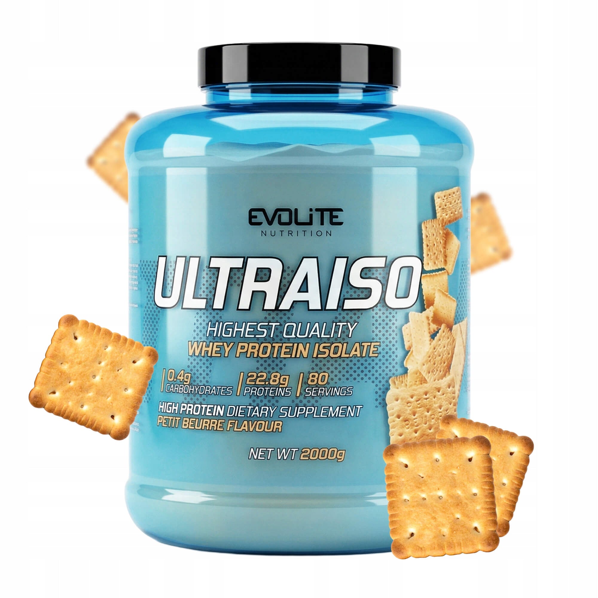 EVOLITE ULTRAISO 2000g WHEY ISOLATE WPI90 LOW FAT LOW SUGAR 2kg