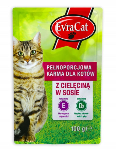 EVRA CAT 100G SACHET WITH VEAL