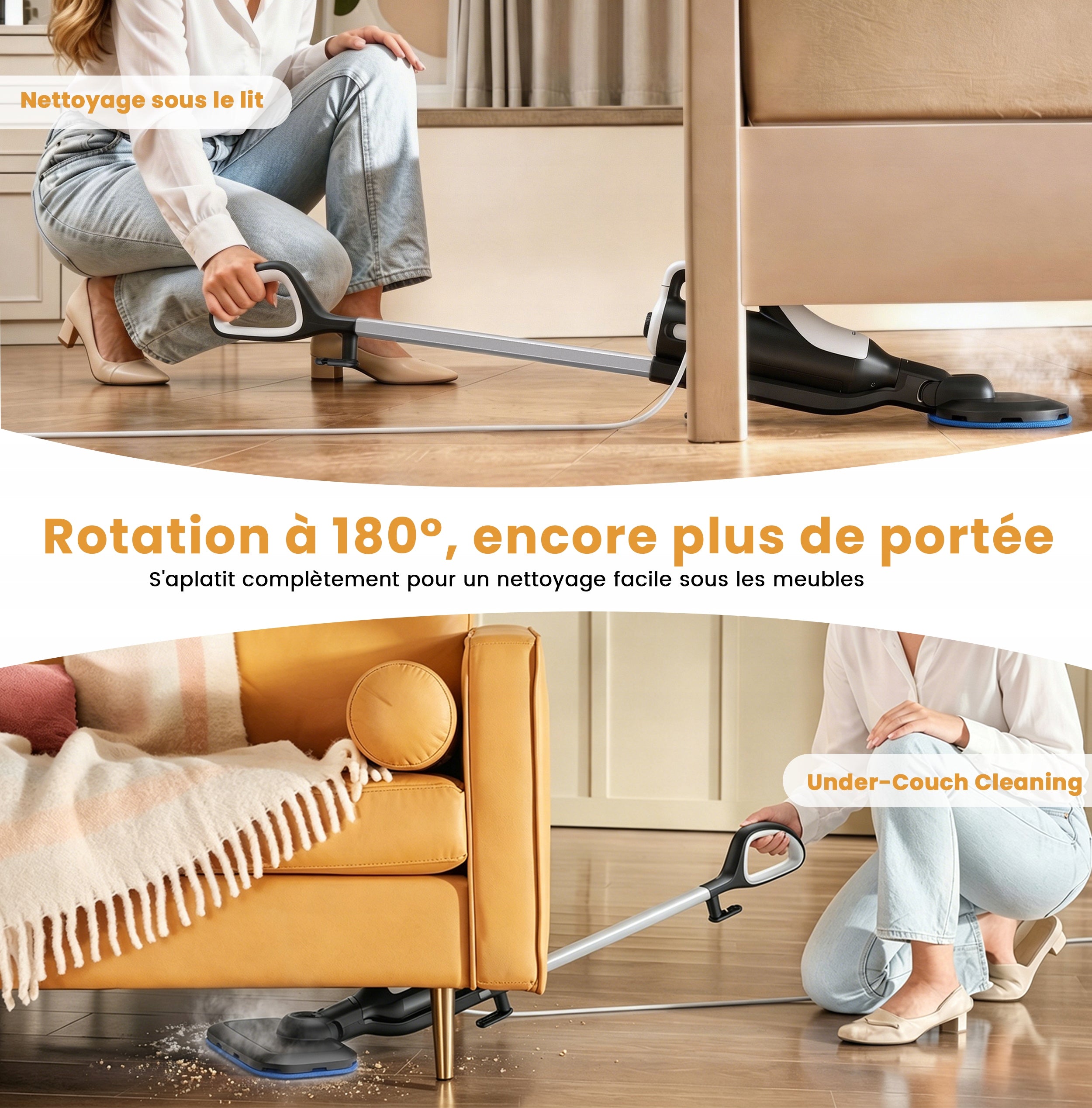EX-101 Steam Mop & Handheld | 1500W 3 Levels 380ml 5m Cord 8 Tools Capacity 380 l
