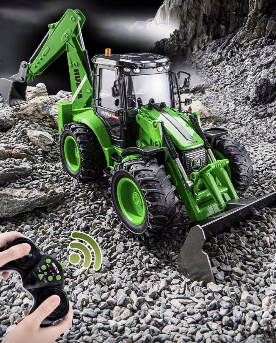 EXCAVATOR-LOADER RC HUINA 1579 CONSTRUCTION VEHICLE REMOTE CONTROLLED TOY Kid's age 6＋ years