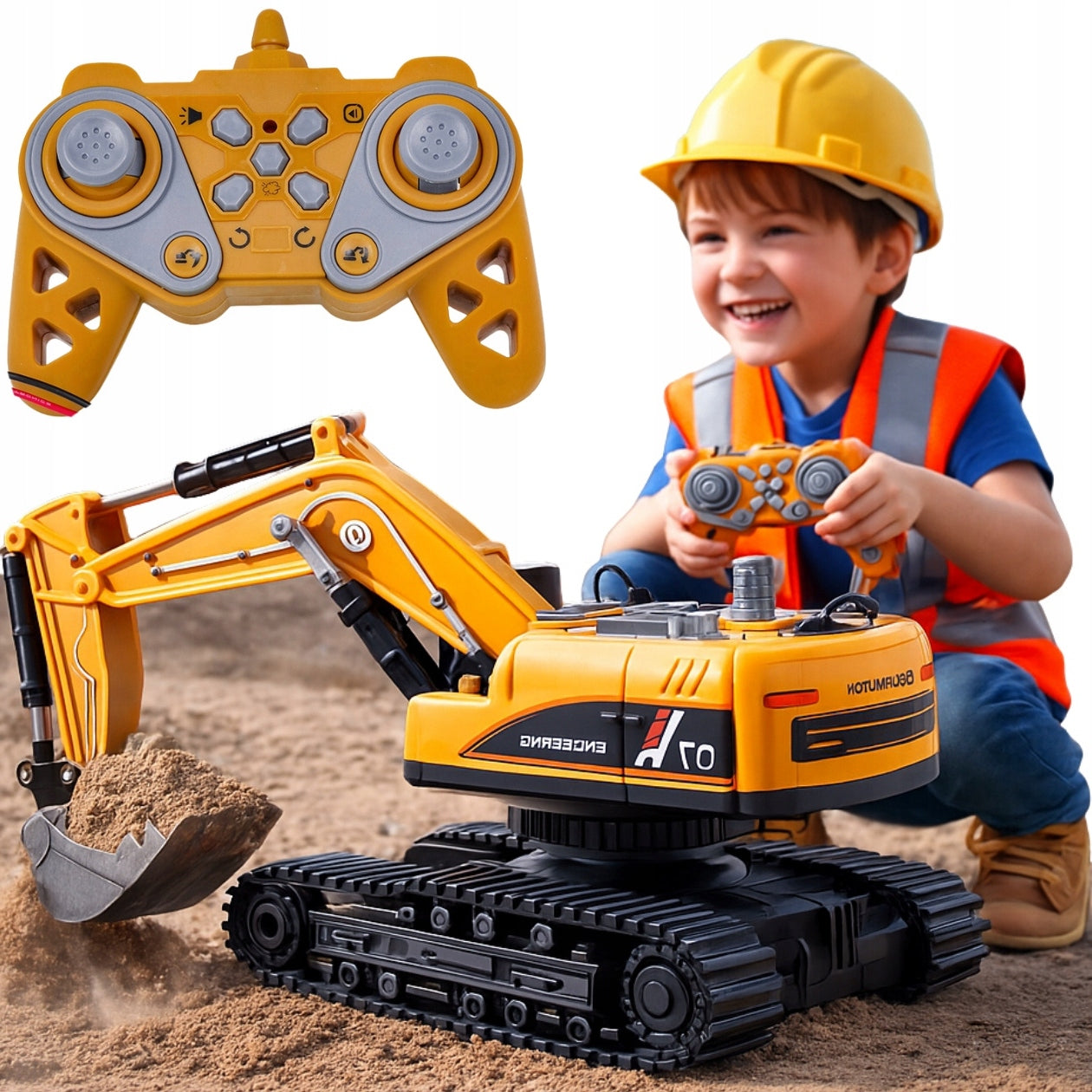 EXCAVATOR REMOTE CONTROLLED BULLDOZER TRACTOR CAR FOR REMOTE CONTROL with smoke function