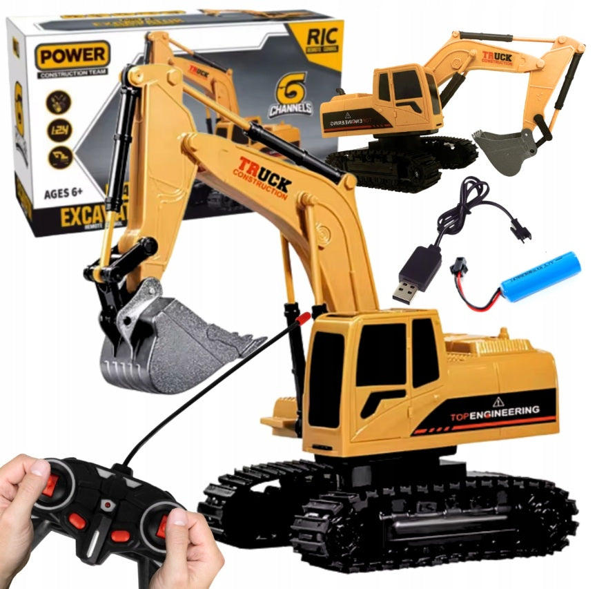 EXCAVATOR REMOTE CONTROLLED REMOTE CONTROL CONSTRUCTION MACHINE CAR AUTO BATTERY