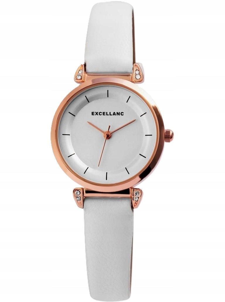EXCELLANC WATCH ON STRAP WHITE