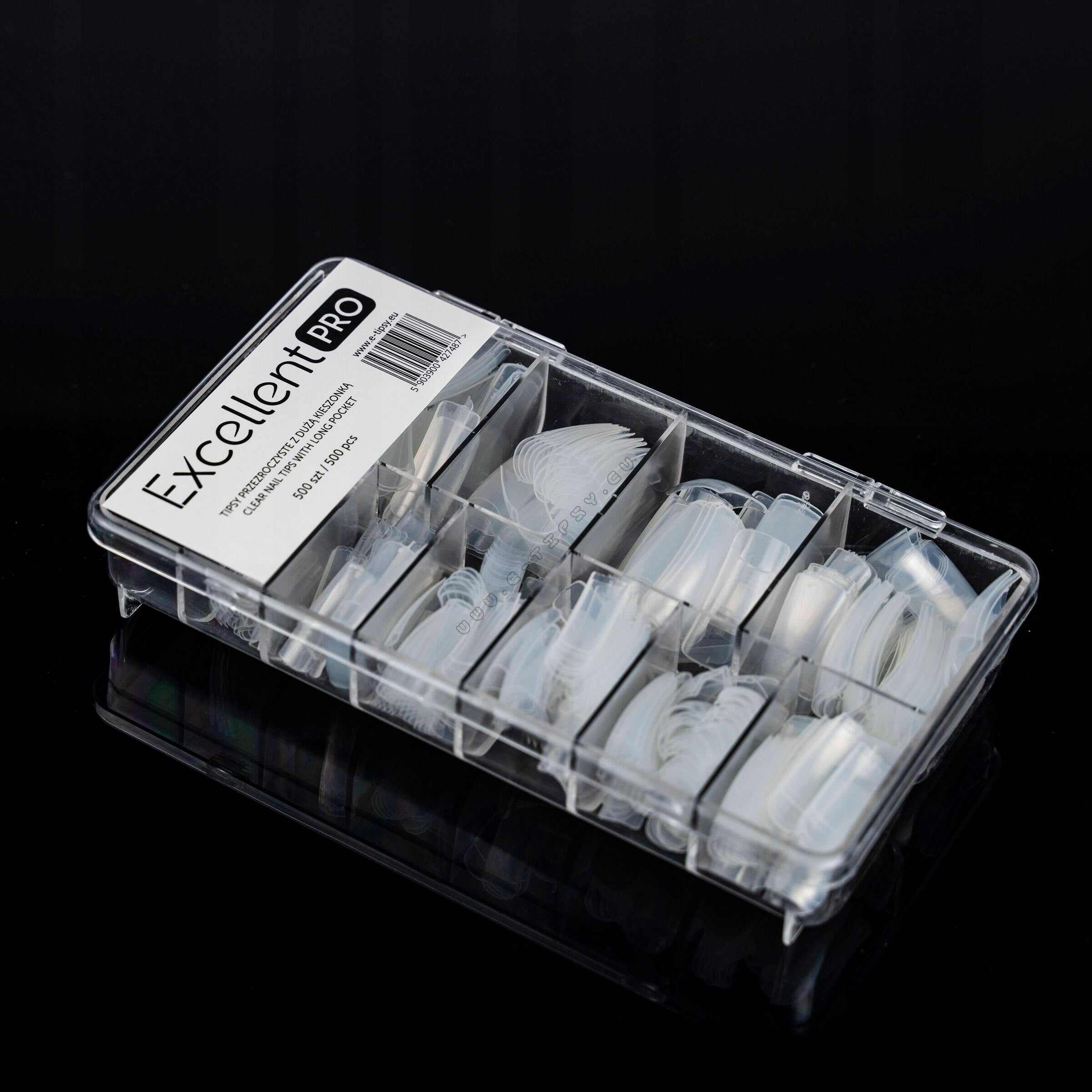 Künstliche Nägel transparent Pro Tips, 500 Stk 