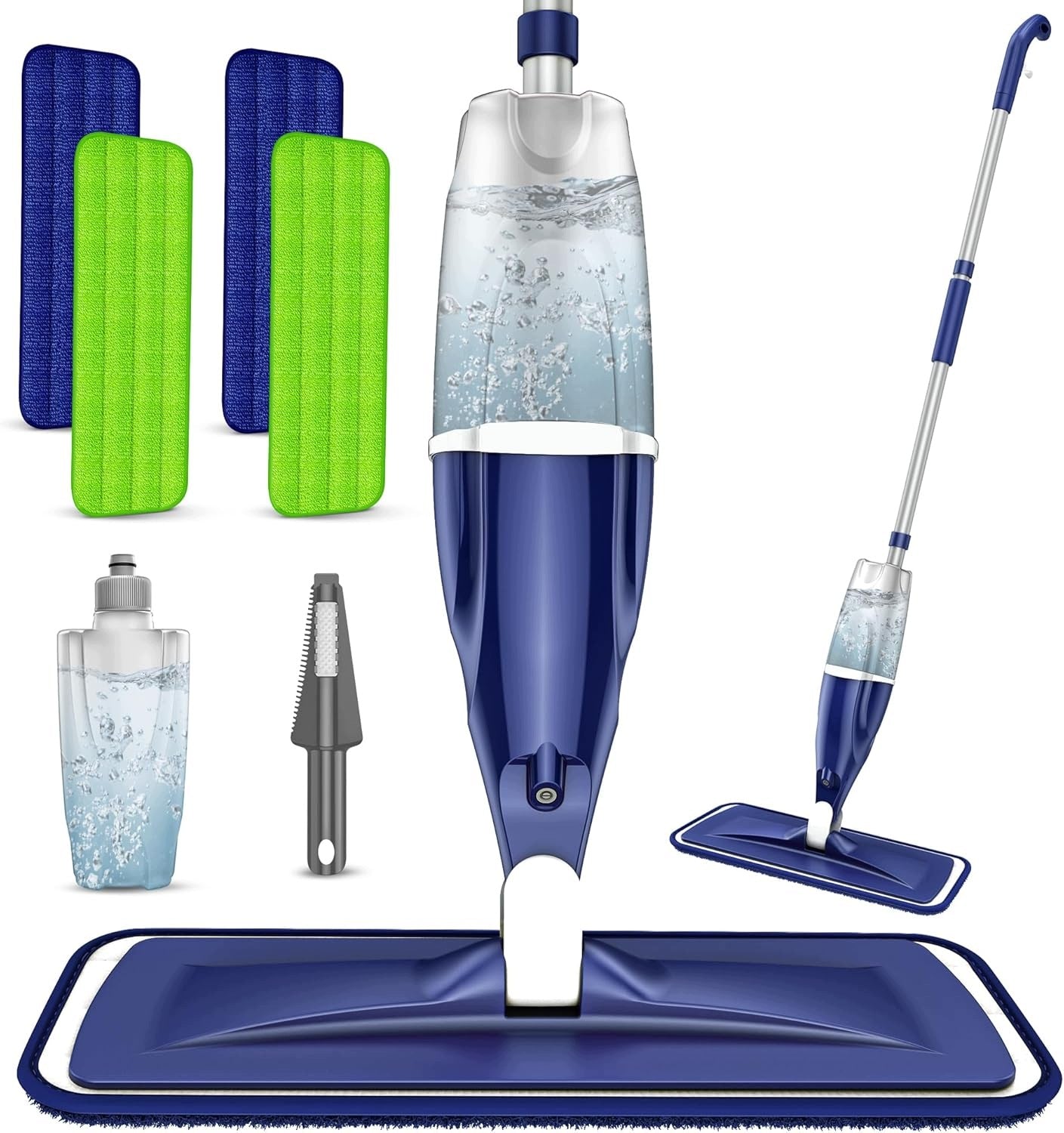 EXEGO Microfiber Floor Mop, 4 Reusable Pads