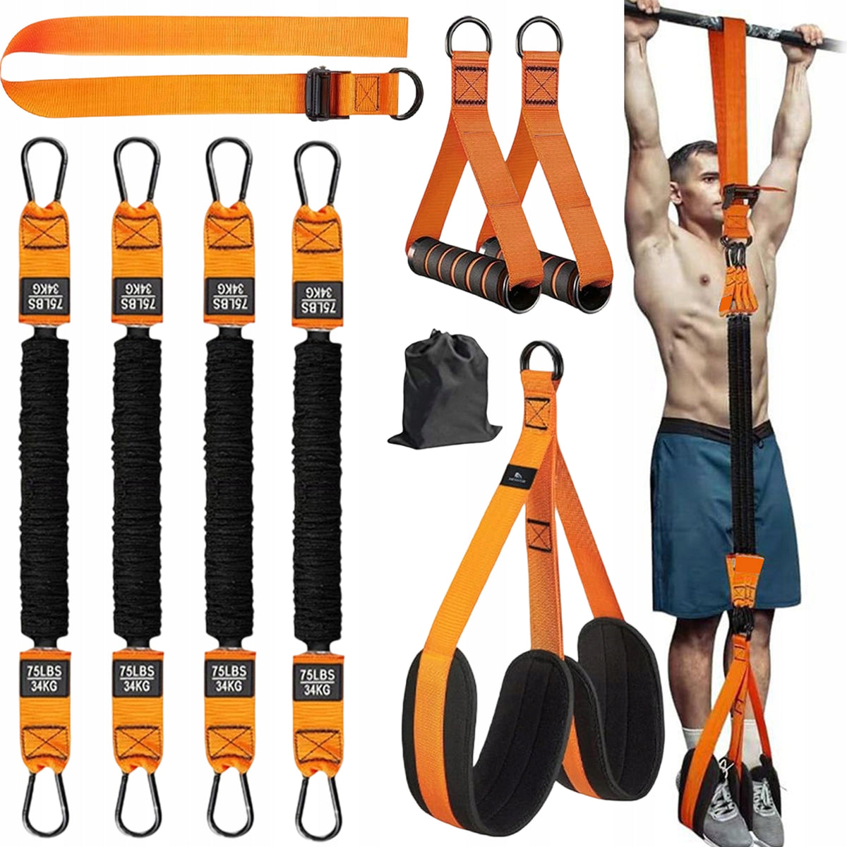 EXERCISE BELTS RESISTANCE BAND SET ADJUSTABLE TRAINING CALISTHENICS