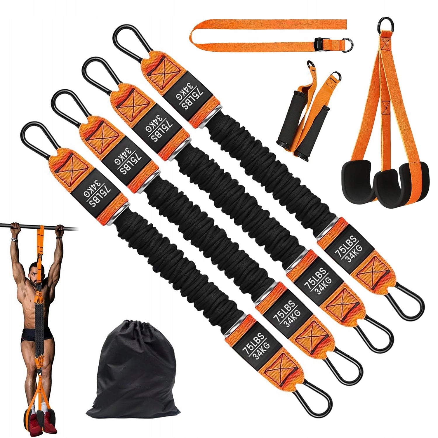 EXERCISE BELTS RESISTANCE BAND SET MULTI-FUNCTIONAL FOR STRENGTH TRAINING