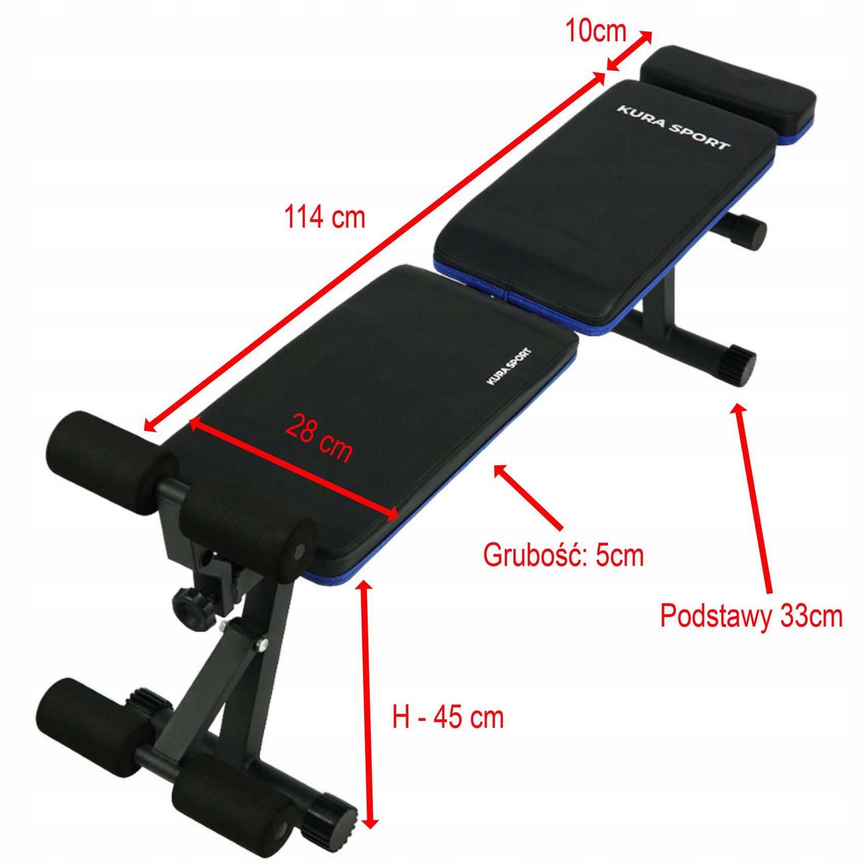 EXERCISE BENCH ADJUSTABLE FOLDING KURA SPORT Kind adjustable