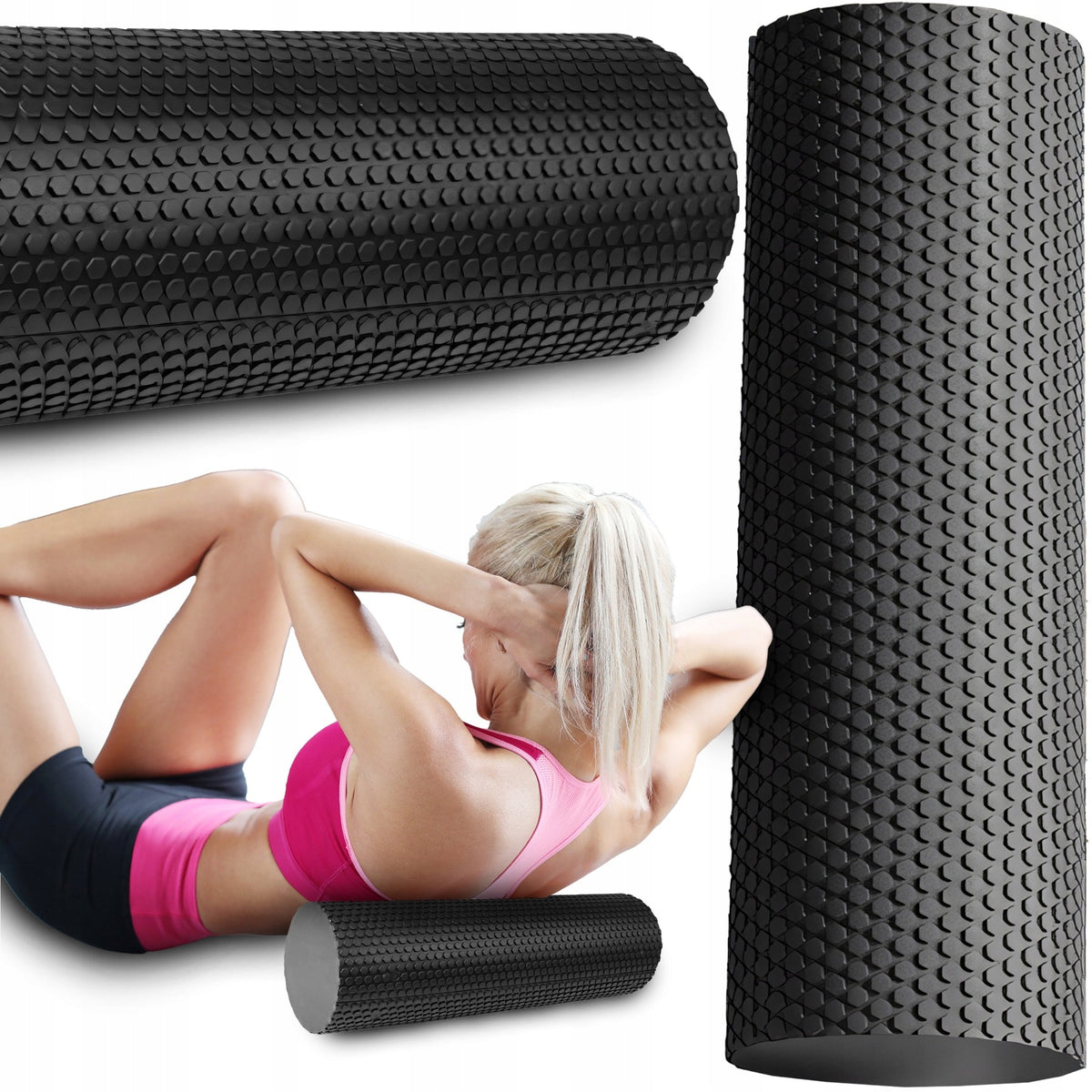 EXERCISE MASSAGE ROLLER ROLER CROSSFIT LARGE 45,5x15,5CM EVA FOAM ROLLER