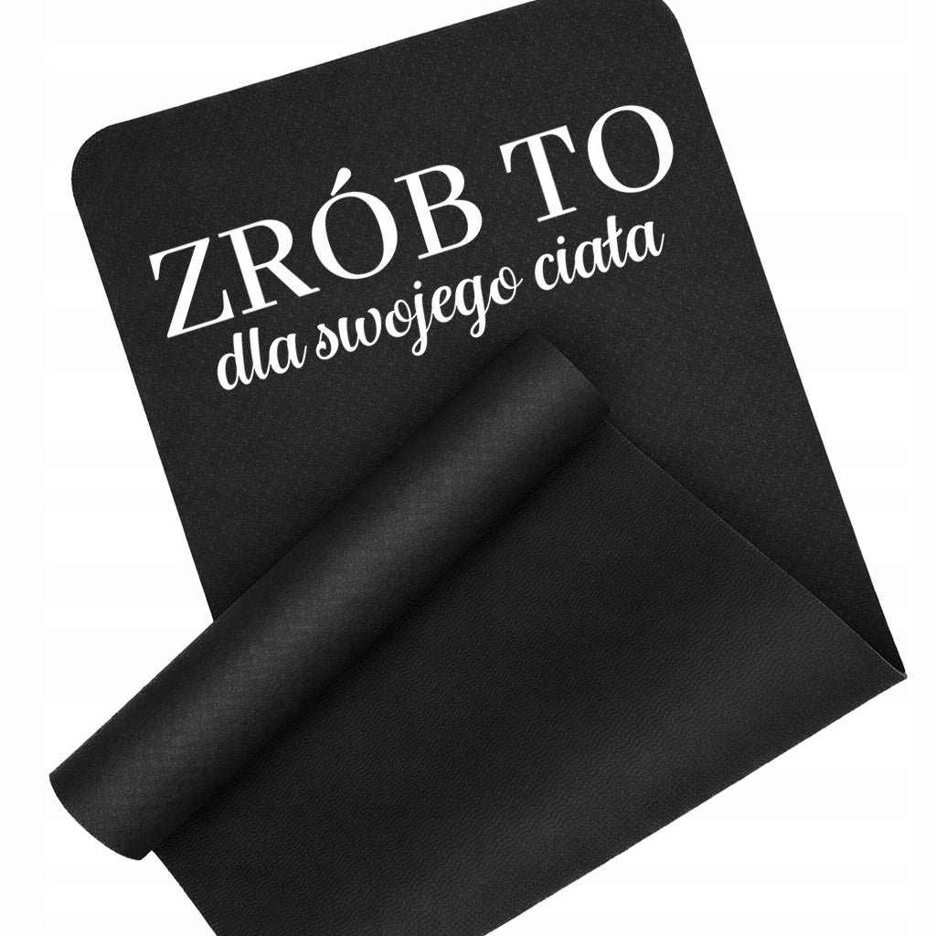 EXERCISE MAT BLACK DO THIS WORKOUT YOGA STRETCHING FITNESS SOLUTION