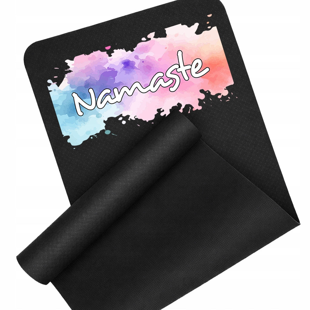 EXERCISE MAT BLACK FITNESS YOGA NAMASTE MAT TRAINING STRETCHING