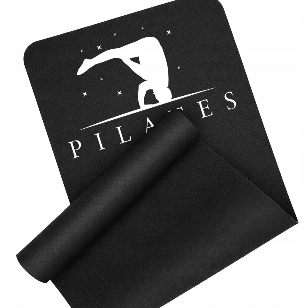 EXERCISE MAT BLACK FITNESS YOGA PLATTES TRAINING MAT STRETCHING
