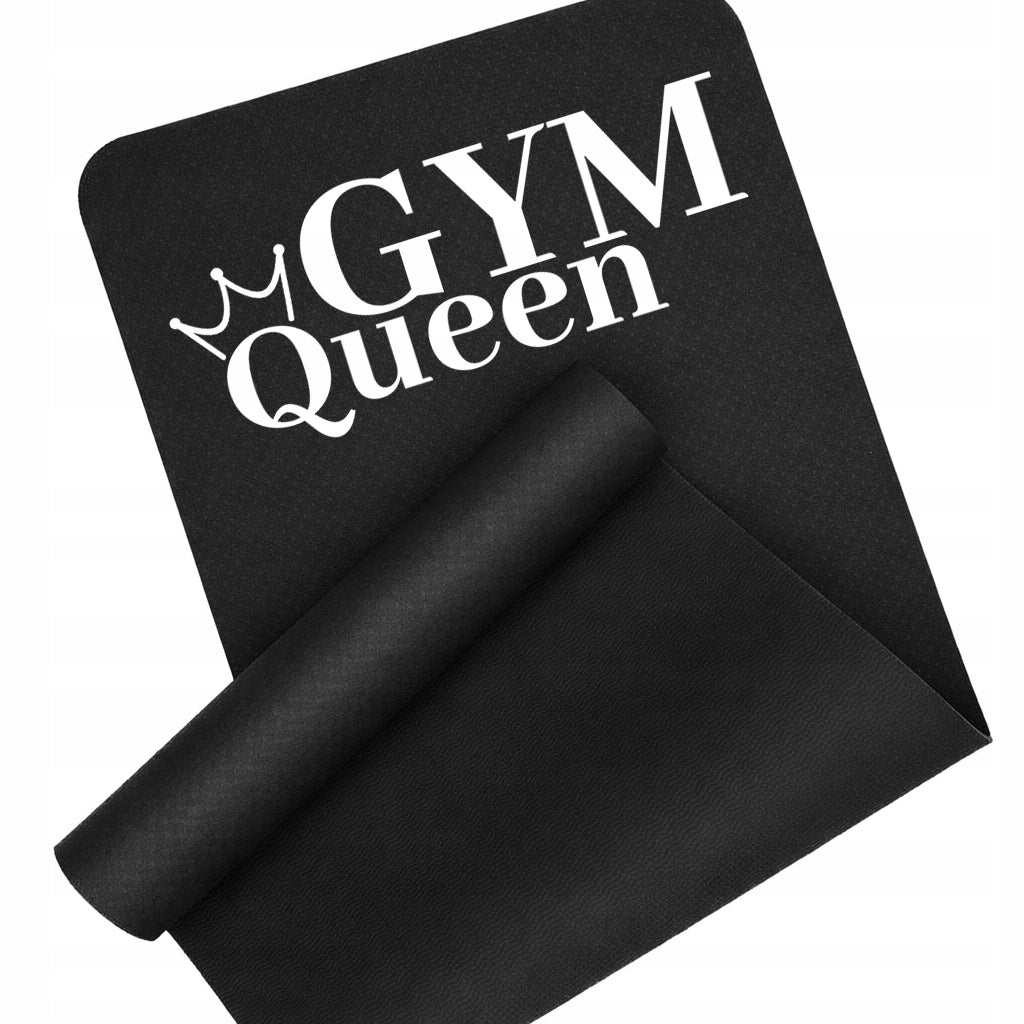 EXERCISE MAT BLACK GYM QUEEN STRETCHING FITNESS FOR GYM