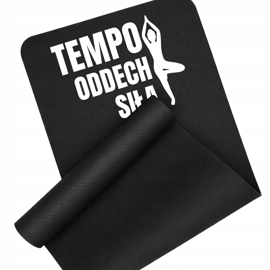 EXERCISE MAT BLACK PACE BREATHING STRENGTH TRAINING YOGA FITNESS FOR GYM