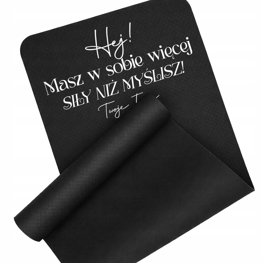 EXERCISE MAT BLACK TRAINING FITNESS YOGA You Have More Name Wz
